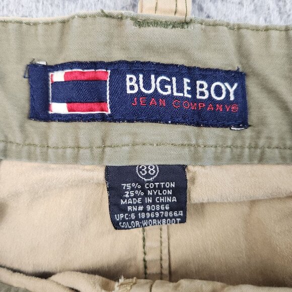 Vintage Bugle Boy Shorts Men's 38 Tan Baggy Skater Wide Leg 90s Retro Relaxed - Picture 8 of 11